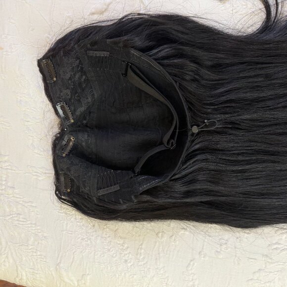 FREE WITH PURCHASE - Natural Black human hair V part wig - Picture 4 of 4